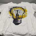 Light Bulb Text Painting Abstract Art Drawing Graphic T-Shirt XL