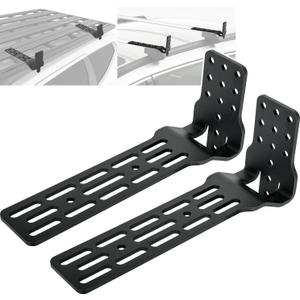 TOPOWN 2PCS Awning Mounting Brackets for Car Roof Rack, Roof Rack Awning Bracket L-Shaped, Awning Mount Brackets Fits 180 Awning / 270 Awning, Awning Mounting Bracket for Cross Bar Heavy Duty