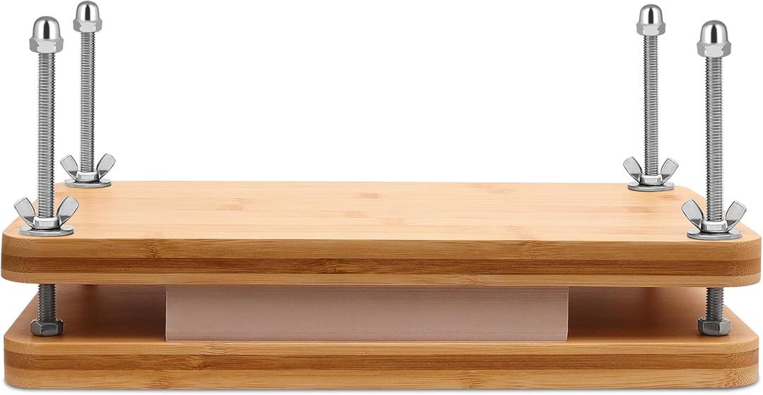 SCITROFACTORY Book Press, Portable Bamboo Bookbinding Press, Paper Press, Bookbinding Machine, 7.6 x 13 Inches