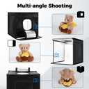 Photo Light Box, 12 Inch Photography Light Box with CRI>95 120 Light Beads. Dimmable Shooting Tent Kit with White and Warm Light. 6 Color Backdrops Photo Booth for Studio Products Display 12" x 12" x 12" 