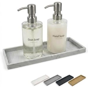 Spacewiser Countertop and Vanity Tray - 11.7" Silicone Bathroom Tray Countertop, Dish Soap Trays for Kitchen Counter, Sink Organizer Accessories Caddy, Toilet Laundry Shower Makeup Mat Oil Holder (Marble Design)