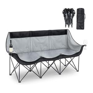 65" Triple Style Tri Camp Chair with Steel Frame and Carry Bag by Trademark Innovations