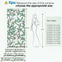 2 x Coavas Decorative Window Privacy Film, Heat Control Sun Blocking Stained Glass Window Film, Floral Design Static Cling, Non Adhesive Windows Tint for Bathroom Front Door(Vinyl, 17.5" x 78.7 ") (Frosted)