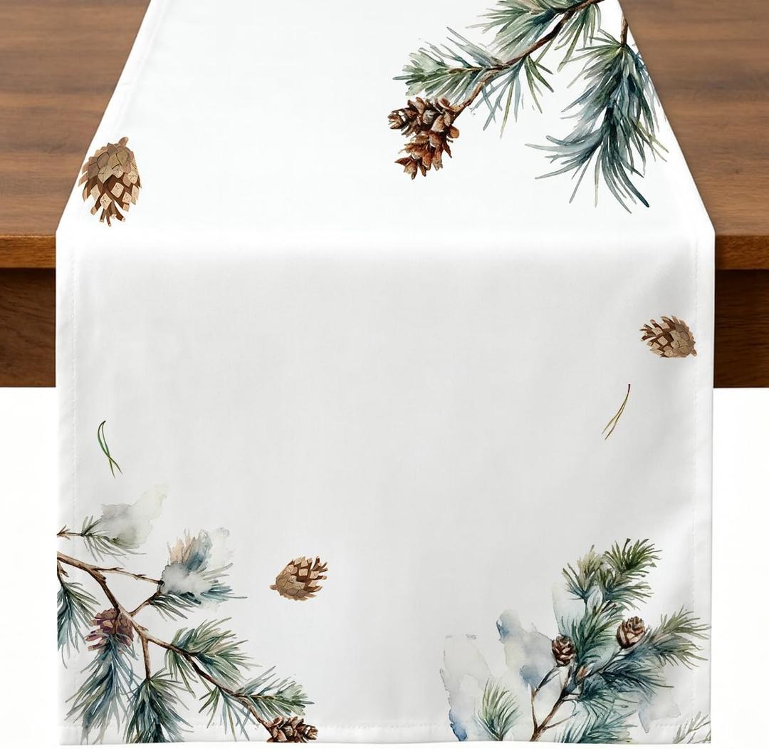 11 x Cute Christmas Table Runner Winter Merry Christmas Decorations Indoor, 13 x 72 inches