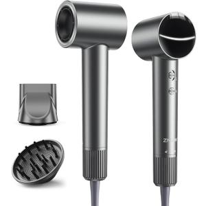 High Speed Ionic Hair Dryer, 160,000 RPM Professional Brushless Motor Blow Dryer for Fast Drying, 500M Negative Ions for Frizz-Free Shine, Quiet & Lightweight with Magnetic Diffuser & Nozzle