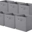ShellKingdom Storage Bins, Foldable Fabric Storage Cubes And Cloth Organizer Drawer For Closet And Toys, 6 Pack (Gray)