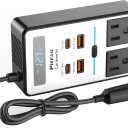 200W Car Power Inverter DC 12V to 110V AC,Cigarette Lighter Adapter Plug with [65W USB-C]/USB-Fast Charger 24W/Multiple USB/Laptop car Charger with Voltage Display