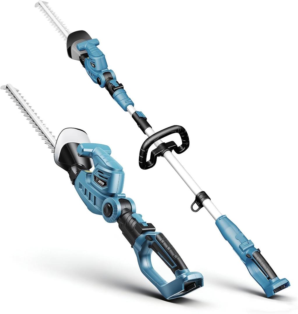 Pole Hedge Trimmer Cordless for Makita 18V Battery, 2-in-1 Handheld & Long Reach Hedge Trimmer w/ 8.5FT Extension Pole, 20" Dual-Action, 3/4" Cutting Capacity, 150 Adjustable Head (Tool Only)