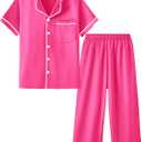 Mikrdoo Girls Outfits Short Sleeve Tops & Pants 2PCS Girls Clothing 4-16 Years