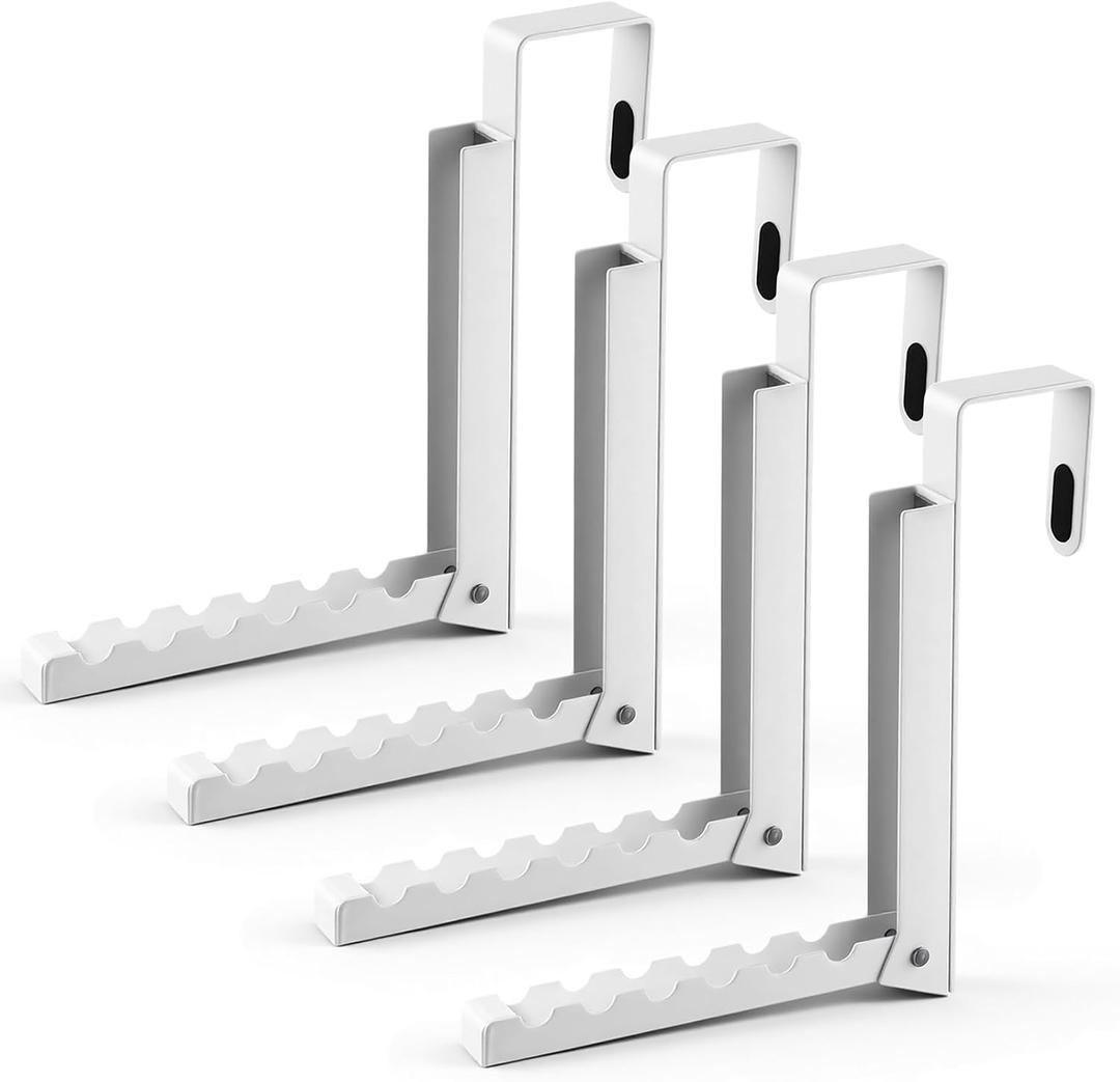 4pcs Over The Door Hanger for Clothes Folding Clothes Drying Rack Folding Hanging Coat Rack Storage Hooks for Indoor Laundry Room Compact Small Space Foldable Portable Clothing Hanger Hook
