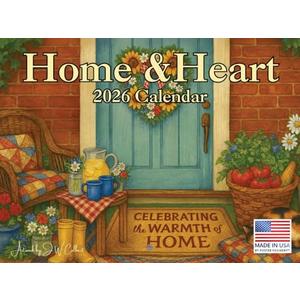 Home And Heart Calendar 2026 Folk Art Monthly Wall Calender 12 Month | American Made In The USA