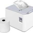 Thermal Receipt Printer 80mm Desktop Direct Thermal Printing USB+LAN Connection High Speed with Auto Cutter Large Paper Bin Support ESC/POS for Shipping Business Restaurant Kitchen