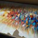 AMEI Art, 24x48Inch Hand Painted Abstract Knife Oil Painting Yellow White Textured Wall Art Colorful Modern Artwork Handmade Acrylic Painting Stretched and Framed Ready to Hang