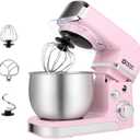 Kitchen in the box Stand Mixer, 3.2Qt Small Electric Food Mixer, 6 Speeds Portable Lightweight Kitchen Mixer for Daily Use with Egg Whisk, Dough Hook, Flat Beater (Pink)