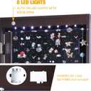 8 LED Lights Jewelry Armoire with Mirror - 47.3' H Cabinet Door Hanging/Wall Mounted Mirror With Storage And 2 Drawers - Brown