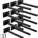 LEOPO 12 Pack-6 inch Floating Shelf Bracket, Hidden Brackets for Wood Shelf