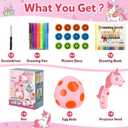 Drawing Projector for Kids: Unicorn Toys for Girls Aged 3+,Art and Craft Kit, Art Sketch Projector Drawing and Tracing Include 96 Stencils and 12 Markers, Projector for Learn to Draw Toy for Girls 3+