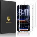 UNBREAKcable 3-Pack Screen Protector for iPhone 17 Pro, Double Shatterproof Tempered Glass [Easy Installation Frame] [9H Hardness] [99.99% HD Clear] [Case Friendly] for iPhone 6.3 inch