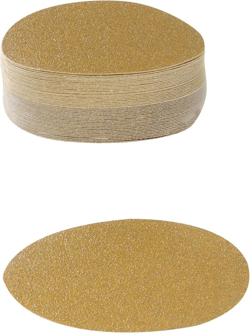VDNH36 Hook and Loop Sanding Discs in Heavyweight Paper with 36 Grit Gold Aluminum Oxide (Pack of 50), 6"