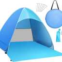 Beach Tent Sun Shelter with UPF 50＋ UV Protection, Lightweight & Easy Setup Beach Shade Canopy, Portable Beach Shade Tent Beach Cabana, Lightweight with Carry Bag (Blue, 3 Person)