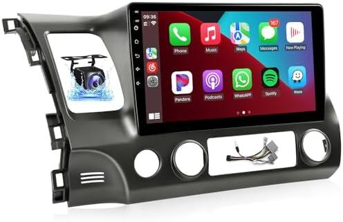 Leadfan Car Stereo for Honda Civic 2006 2007 2008 2009 2010 2011 Radio Compatible with Wireless Apple Carplay Android Auto 10.1'' Touchscreen GPS Navigation Bluetooth WiFi Backup Camera SWC (2+32G)