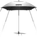 Magma Products Umbrella, Boat, Rail Mounted, 100% UV, Silver, 1-1/8" or 1-1/4" Round Rail, One Size