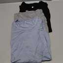 Rnxrbb Summer Maternity Nursing Shirts for Breastfeeding Tops Short Sleeve Postpartum Sets Clothes 3 Pack for Women, Black&Light Gray&Gray, Blue, XS