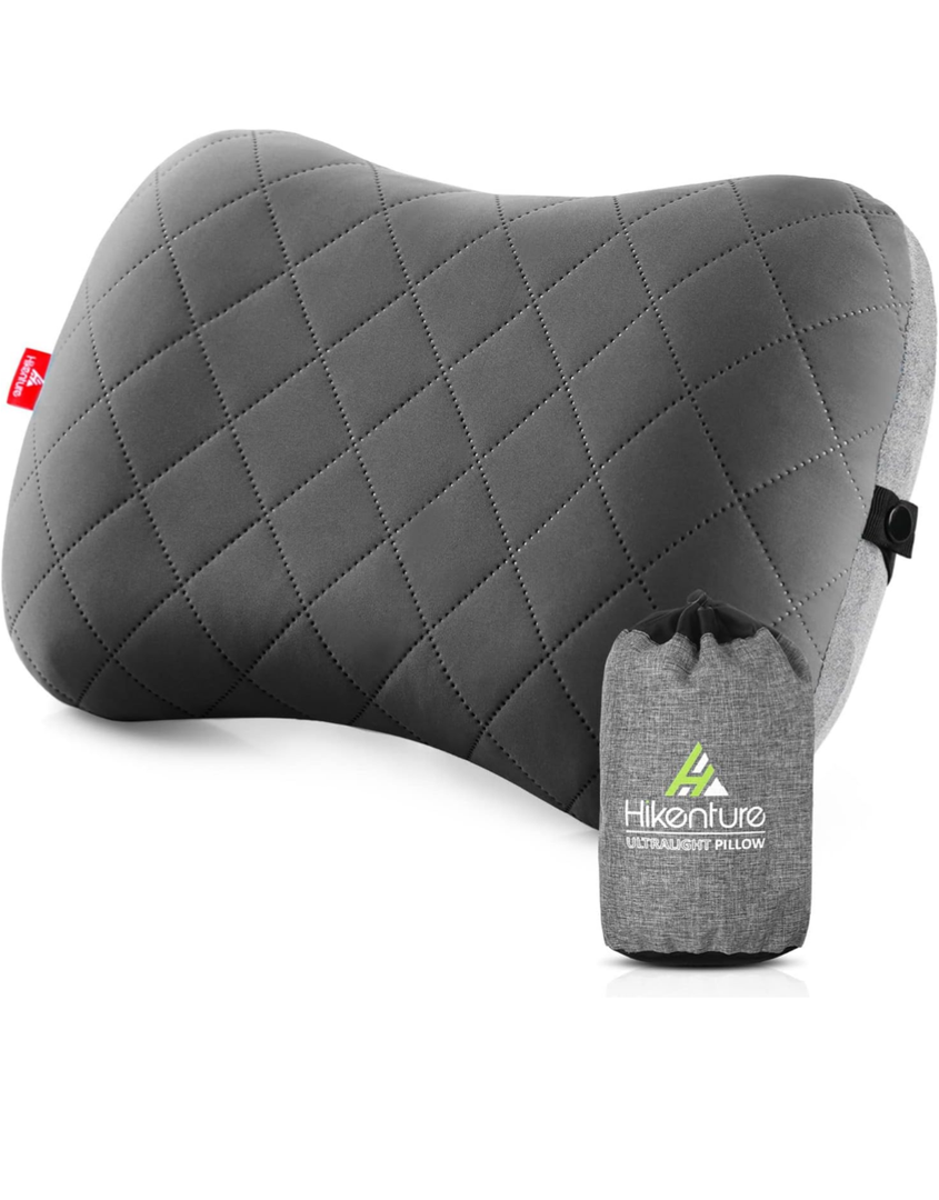 Hikenture Camping Pillow with Removable Cover - Ultralight Inflatable Pillow for Neck Lumbar Support - Upgrade Backpacking Pillow - Washable Travel Air Pillows for Camping, Hiking, Backpacking