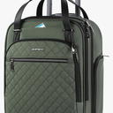 EMPSIGN Underseat Carry On Wheeled - 16" Carry on Bag with Wheels Multi-functional Lightweight Rolling Bag Overnight Weekender Small Suitcase for Women Men Travel Business, Army Green