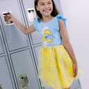 The Smurfs Smurfette Toddler Girls Tutu Tulle Dress Blue/Yellow 2T