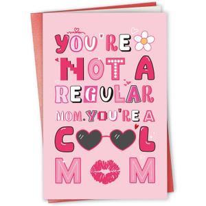 Humorous Mothers Day Card from Daughter Son, Funny Mothers Day Card Gifts for Mom Sister Friends Family, Mother Birthday Card, You're Not a Regular Mom, You're a Cool Mom