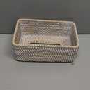 Rattan Tissue Box Cover, Rectangular Wicker Tissue Box Holder, Decorative Woven Facial Tissue Holder for Bathroom, Kitchen, Living Room, Bedroom (Whitewash)