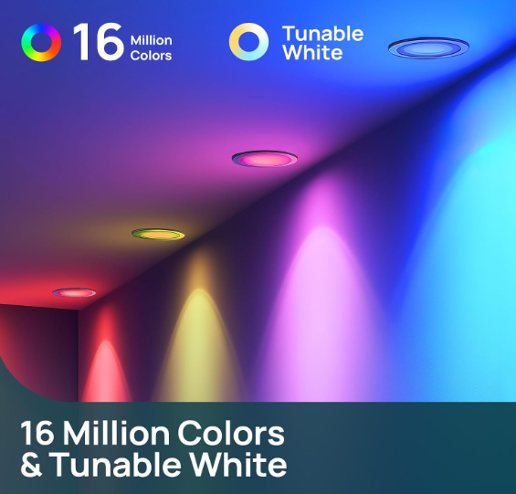 Linkind BR30 Smart Light Bulbs,1200LM Smart Flood Light Bulbs Compatible with AiDot App, Alexa, Google Home, E26 RGBTW Recessed Color Changing Bulbs, 2.4GHz WiFi Only, LED Light Bulbs 14W=85W, 6Pack