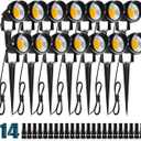ZUCKEO 10W Low Voltage Landscape Lights LED Landscape Lighting with Connectors, 12V Outdoor Spotlights Yard Garden Pathway Lights, 1000LM Waterproof Warm White Light (14 Pack)