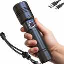 HAUSBELL Rechargeable Handheld Flashlights, 100000 High Lumens Super Bright Flash Light, Zoomable LED Flashlight, 5 Model, Waterproof Powerful Tactical Flashlight for Emergency, Outdoor, Home