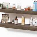 Floating Shelves for Wall, Bathroom Shelves Over Toilet, Wall Shelves & Book Shelf for Room, Hanging Shelf, Modern Wooden Mounted Floating Shelves, 24x7x1.5 in (Smoke Gray, Set of 2)