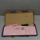 Hot Swappable Mechanical Gaming Keyboard - White Backlit With Blue Switches, 104 Keys, Wired, Pink