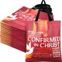 Hosuly 15 Pcs Holy Spirit Confirmation Gift Bags Pentecost Catholic Tote Bag Religious Reusable Non Wove Gifts Supplies with Handles Christian Party Favor for Baptism Party Rcia Decoration