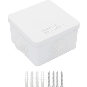 LeMotech Junction Box, ABS Plastic IP55 Water Resistant and Dustproof, Universal Electrical Enclosure, Outdoor and Indoor Project Box, 3.1" x 3.1" x 1.9", White