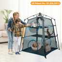 Cat Enclosure Kitten and Cat Tower Tent for Indoor and Outdoor,3 Tier Cat Cage Inside, X-Large Outdoor Catio,Portable and Foldable,Two Doors Design can Assemble More Shapes (Patented)-Blue Trim