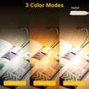Book Light 2 Pack, Rechargeable Reading Lights for Books in Bed-Eye Caring 3 Colors, Stepless Dimming, 360° Flexible Studying Small Desk Lamp, Lightweight Clip-on LED Night Light for Book Lovers, Kids