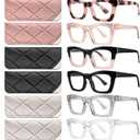 CCVOO 3.0 Oprah Style Reading Glasses for Women, Stylish Eyeglasses, Blue Light Readers for Women, Cheaters (A1 Mix)