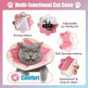 Cat Cone Collar Soft, Comfortable E Collar for Cats After Surgery, Recovery Elizabethan Collar for Cats Kitten to Stop Licking, Pink M