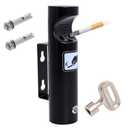 Wall Mounted Ashtray Outdoor Stainless Steel Cigarette Butt Receptacle  Commercial Smoking Disposal Bin for Restaurants, Hotels, Offices, Bars & Public AreasBlack,1pcs (1 Pack 11in)