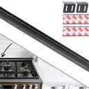 Expandable Rear Stove Gap Cover for Slide-In Ranges Stainless Steel, Black Powder Coated Adjustable Up to 32 Dual Install Options (1.5 inch Wide)