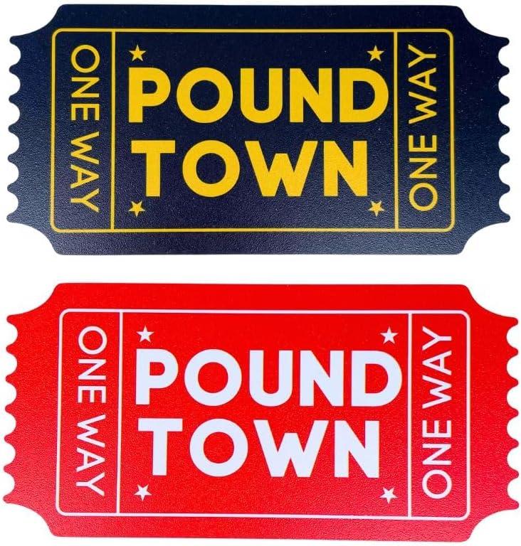 2PC Pound Town Ticket Poundtown Raffle Tickets Roll Sign Romantic Relationship Wedding Anniversary Dates Valentines Day Funny Gifts for Him Her Men Boyfriend Girlfriend Husband Wife Fiance Partner