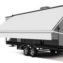 Xenjum RV Awning Fabric Replacement, Upgraded 18.5oz Vinyl Camper Awning Replacement, Universal Outdoor Canopy for Electric and Manual RV Awning (17'(Fabric 16'2"), White)