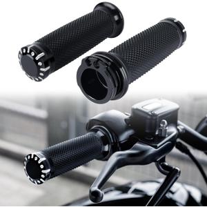 DREMIZER 1 Inch/25mm Motorcycle Handle Grips Handlebar Grips Cable Throttle Compatible with Harley Honda Yamaha Kawasaki Suzuki Dyna Sportster Street Glide 883 1200