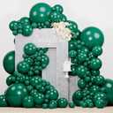 PartyWoo Pearl Dark Green Balloons 140pcs Different Sizes Pack of 18 12 10 5 Inch Pearl Emerald Hunter Forest Green Balloon Arch Kit for Jungle Dinosaur Theme Birthday Party Decorations Green-Z01