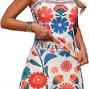 ZAFUL 2 Piece Swimsuits for Women Bandeau Tankini Top with Skirt Bottom Tummy Control Bathing Suit, Medium